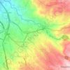 Mapa topográfico Gadog, altitud, relieve