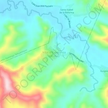 Mapa topográfico Villa la Esperanza (Ocotal), altitud, relieve