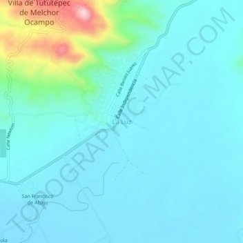 Mapa topográfico La Luz, altitud, relieve