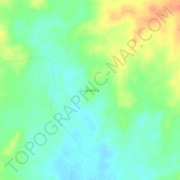 Mapa topográfico Lukwika, altitud, relieve