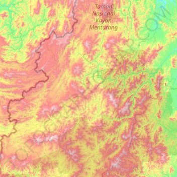 Mapa topográfico Siak, altitud, relieve
