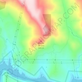 Mapa topográfico Monte de Oro, altitud, relieve