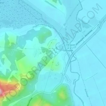 Mapa topográfico Asentamientos, altitud, relieve
