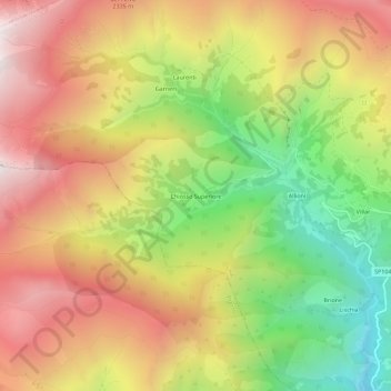Mapa topográfico Chiosso Superiore, altitud, relieve