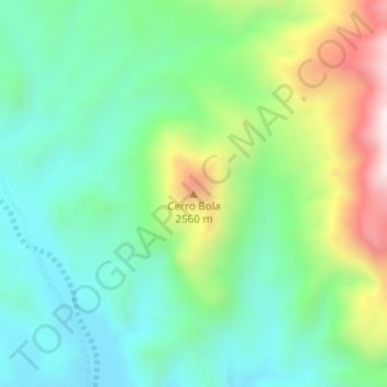 Mapa topográfico Cerro Bola, altitud, relieve