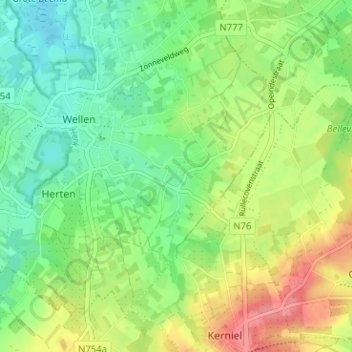 Mapa topográfico Vrolingen, altitud, relieve