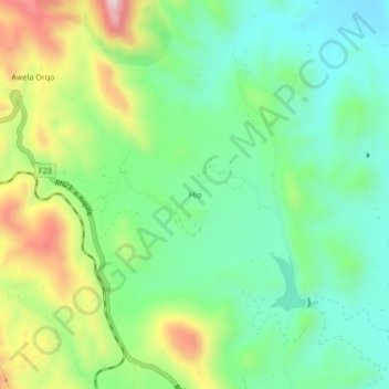 Mapa topográfico Hio, altitud, relieve
