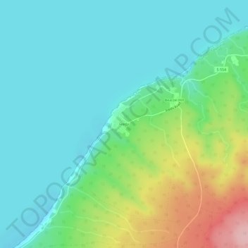 Mapa topográfico Freda, altitud, relieve