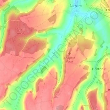 Mapa topográfico Breach, altitud, relieve