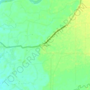 Mapa topográfico Batangan, altitud, relieve