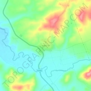Mapa topográfico Santa Cruz, altitud, relieve