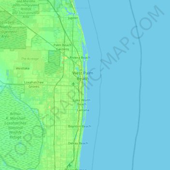 Mapa topográfico Fisherman Island, altitud, relieve
