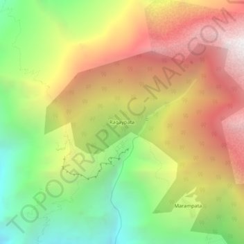 Mapa topográfico Raqaypata, altitud, relieve
