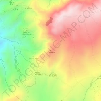 Mapa topográfico La arenera, altitud, relieve