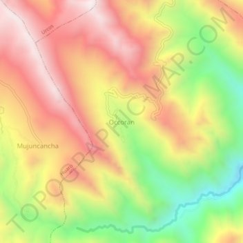 Mapa topográfico Occoran, altitud, relieve