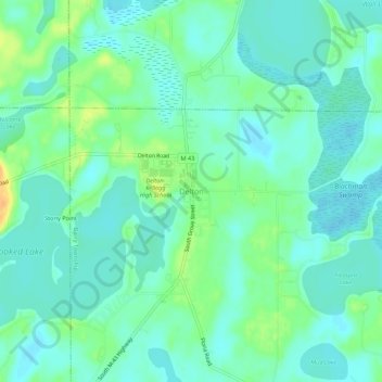 Mapa topográfico Delton, altitud, relieve