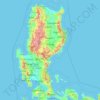 Mapa topográfico Quirino, altitud, relieve