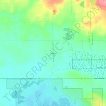 Mapa topográfico Lupton, altitud, relieve