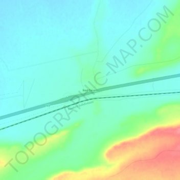 Mapa topográfico Red Desert, altitud, relieve