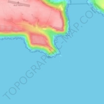 Mapa topográfico Bolt Head, altitud, relieve