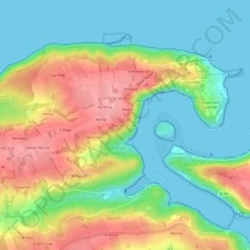 Mapa topográfico Bois des Moines, altitud, relieve