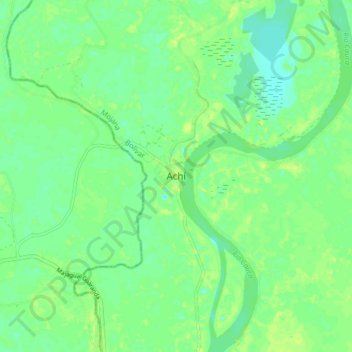 Mapa topográfico Achí, altitud, relieve