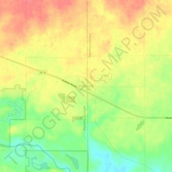 Mapa topográfico Pittsford, altitud, relieve