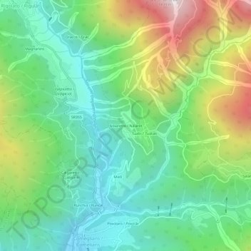 Mapa topográfico Noiaretto, altitud, relieve