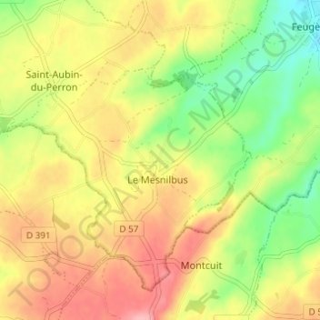 Mapa topográfico La Barbe, altitud, relieve