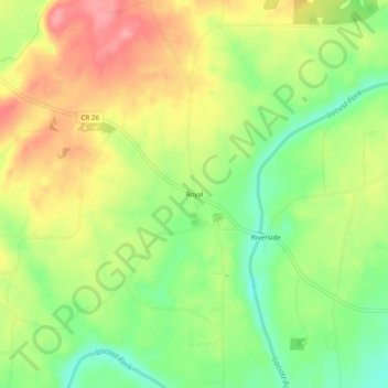 Mapa topográfico Royal, altitud, relieve