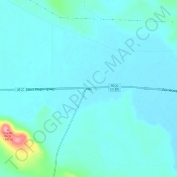 Mapa topográfico Riley, altitud, relieve