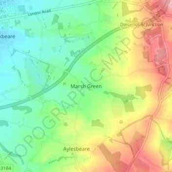 Mapa topográfico Marsh Green, altitud, relieve