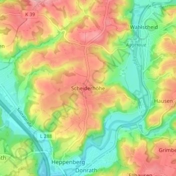 Mapa topográfico Scheiderhöhe, altitud, relieve