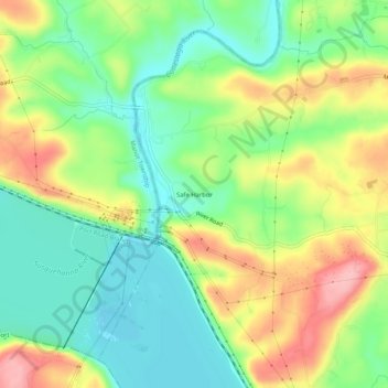 Mapa topográfico Safe Harbor, altitud, relieve