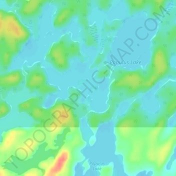 Mapa topográfico Betula Lake, altitud, relieve