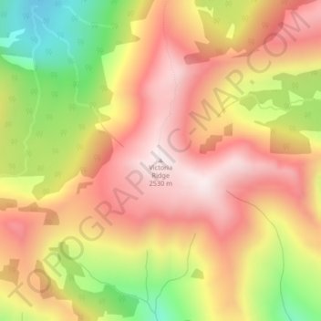 Mapa topográfico Victoria Ridge, altitud, relieve