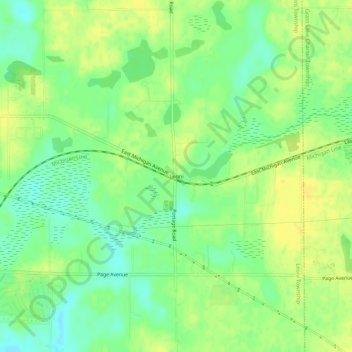 Mapa topográfico Leoni, altitud, relieve
