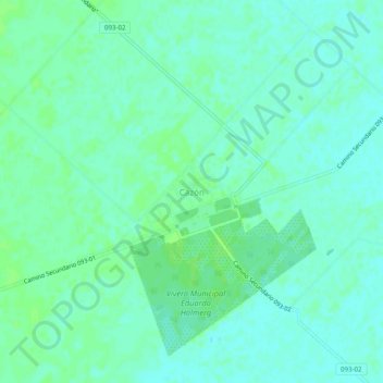 Mapa topográfico Cazón, altitud, relieve