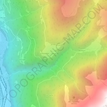 Mapa topográfico Lachat, altitud, relieve