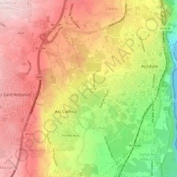 Mapa topográfico Sciarelle, altitud, relieve