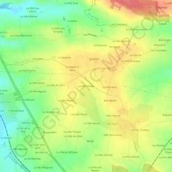 Mapa topográfico La Ville Froide, altitud, relieve