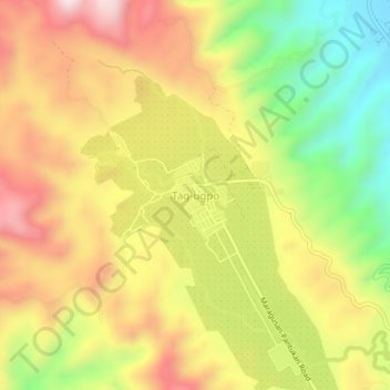 Mapa topográfico Tag-ugpo, altitud, relieve