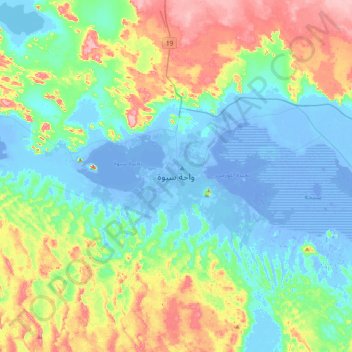 Mapa topográfico Siwa, altitud, relieve