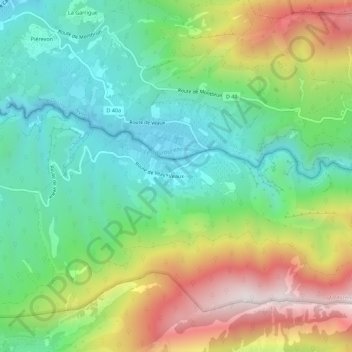 Mapa topográfico Veaux, altitud, relieve