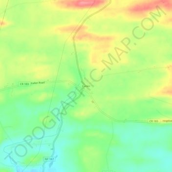 Mapa topográfico Cullen, altitud, relieve