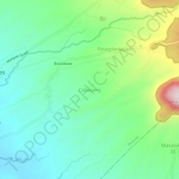 Mapa topográfico Cabatang, altitud, relieve