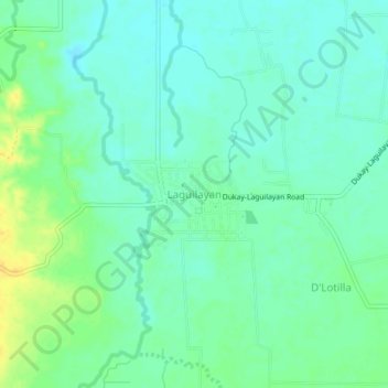 Mapa topográfico Laguilayan, altitud, relieve
