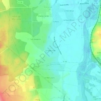 Mapa topográfico La Petite Forêt, altitud, relieve