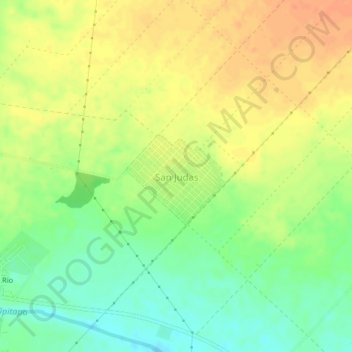 Mapa topográfico San Judas, altitud, relieve