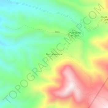 Mapa topográfico Puerto Nacional, altitud, relieve